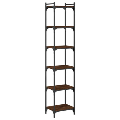 vidaXL Bookcase 6-Tier Brown Oak 40x30x188 cm Engineered Wood