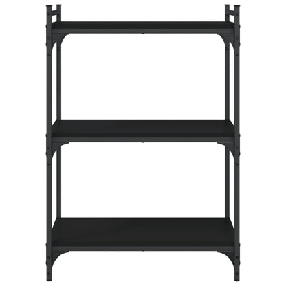 vidaXL Bookcase 3-Tier Black 60x30x86 cm Engineered Wood