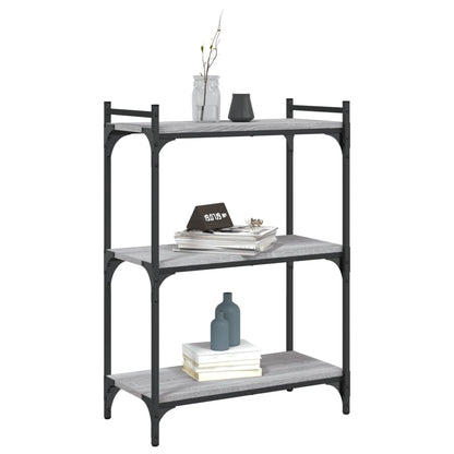 vidaXL Bookcase 3-Tier Grey Sonoma 60x30x86 cm Engineered Wood