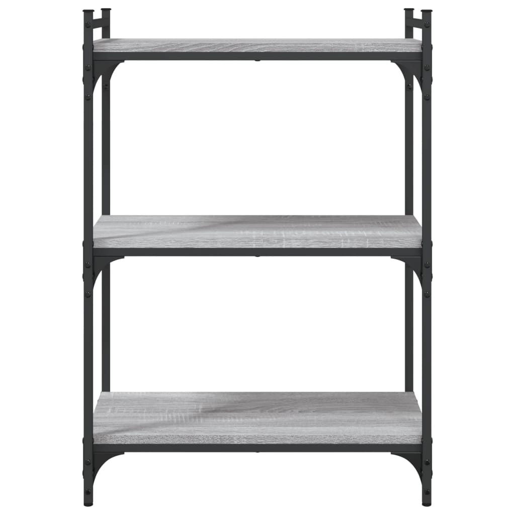 vidaXL Bookcase 3-Tier Grey Sonoma 60x30x86 cm Engineered Wood