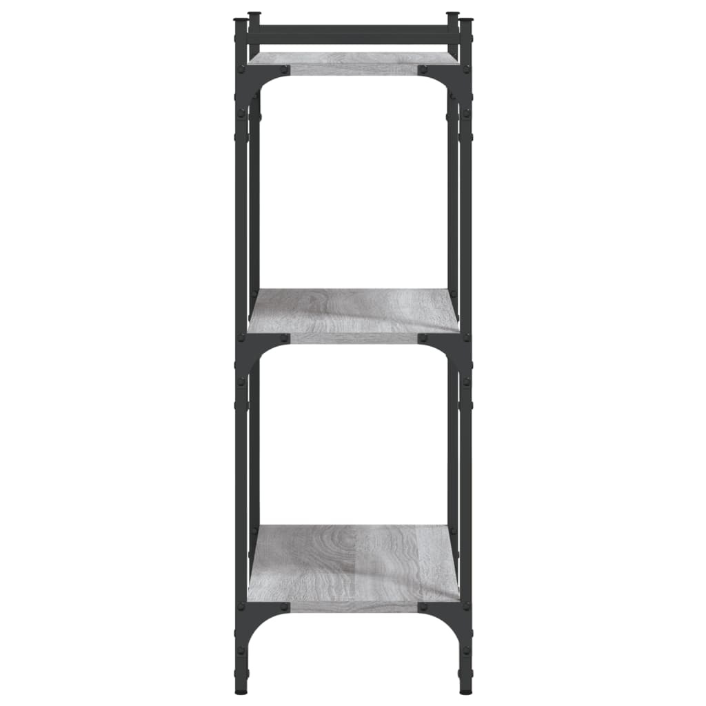 vidaXL Bookcase 3-Tier Grey Sonoma 60x30x86 cm Engineered Wood