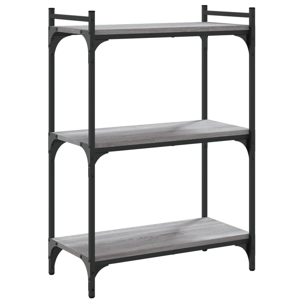 vidaXL Bookcase 3-Tier Grey Sonoma 60x30x86 cm Engineered Wood