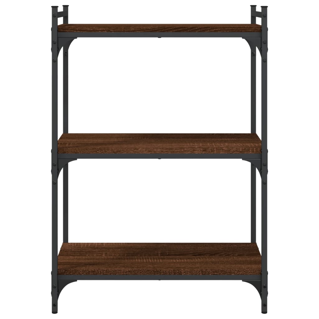 vidaXL Bookcase 3-Tier Brown Oak 60x30x86 cm Engineered Wood