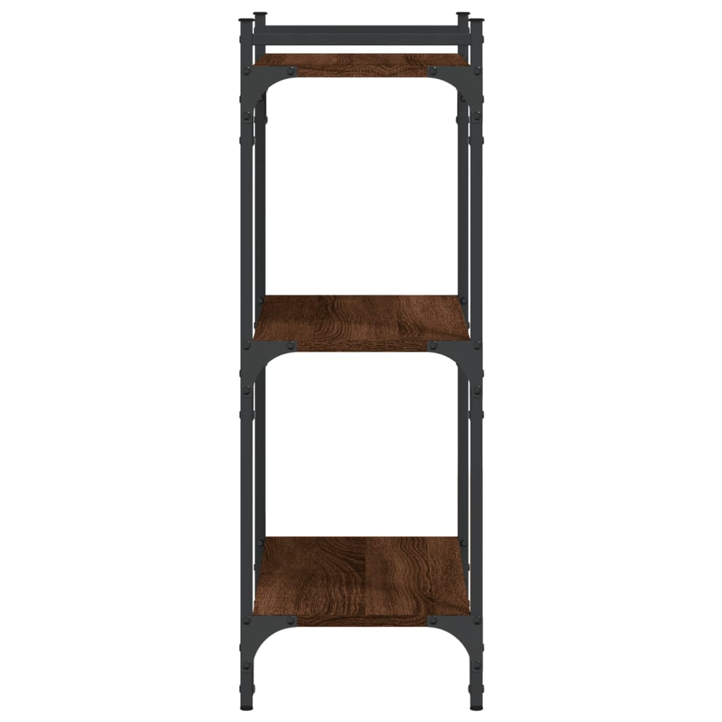 vidaXL Bookcase 3-Tier Brown Oak 60x30x86 cm Engineered Wood