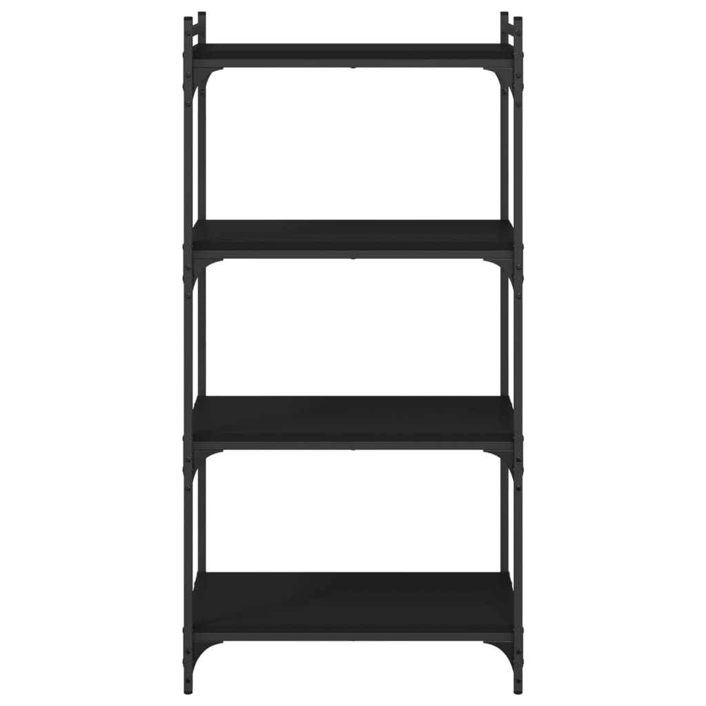 vidaXL Bookcase 4-Tier Black 60x30x120 cm Engineered Wood