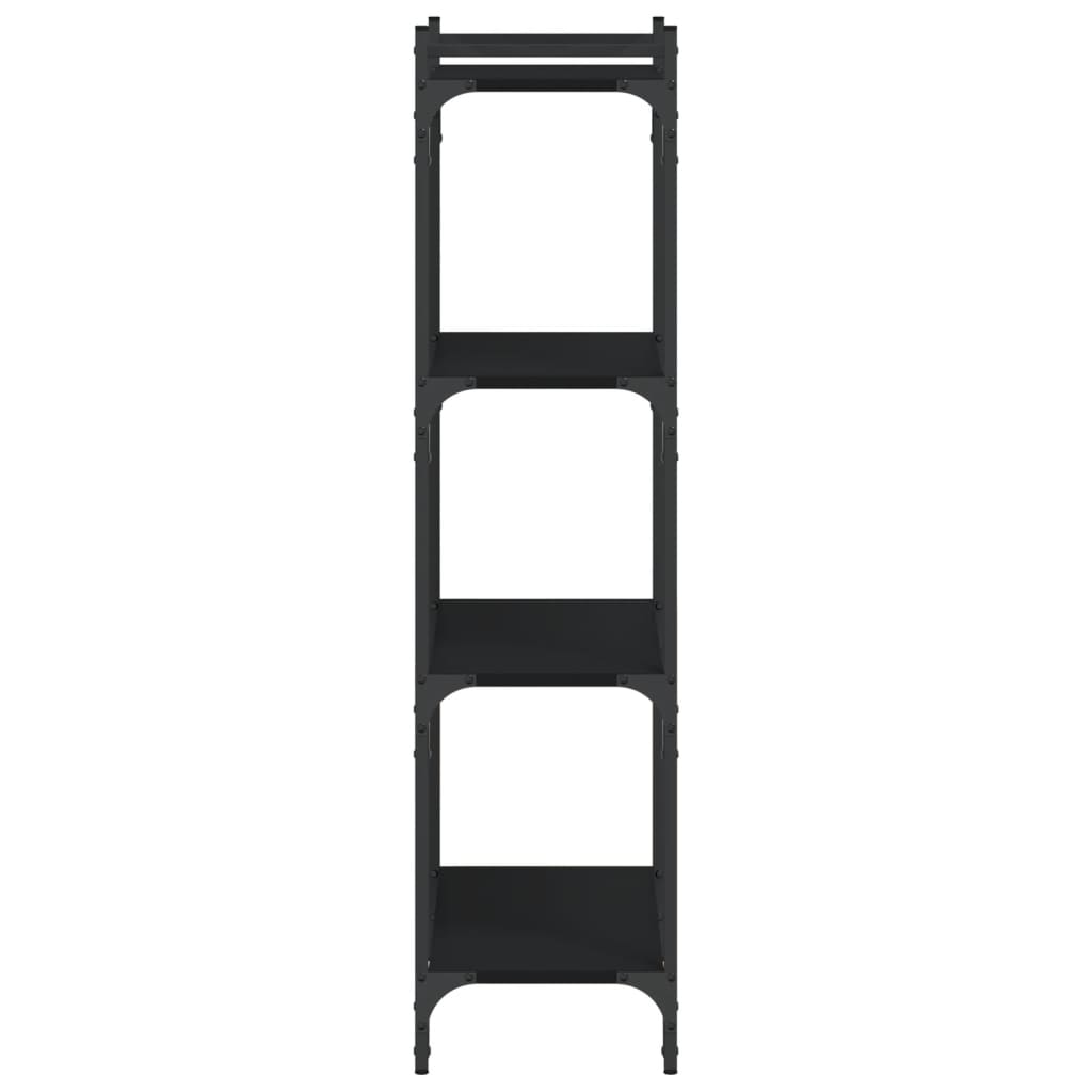 vidaXL Bookcase 4-Tier Black 60x30x120 cm Engineered Wood