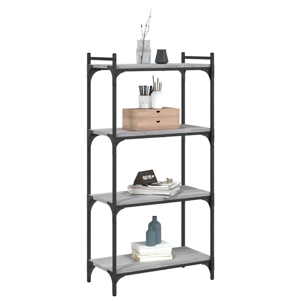 vidaXL Bookcase 4-Tier Grey Sonoma 60x30x120 cm Engineered Wood