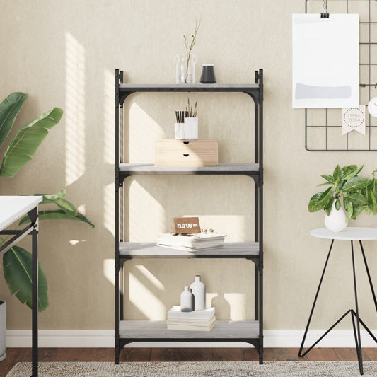 vidaXL Bookcase 4-Tier Grey Sonoma 60x30x120 cm Engineered Wood