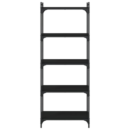 vidaXL Bookcase 5-Tier Black 60x30x154 cm Engineered Wood