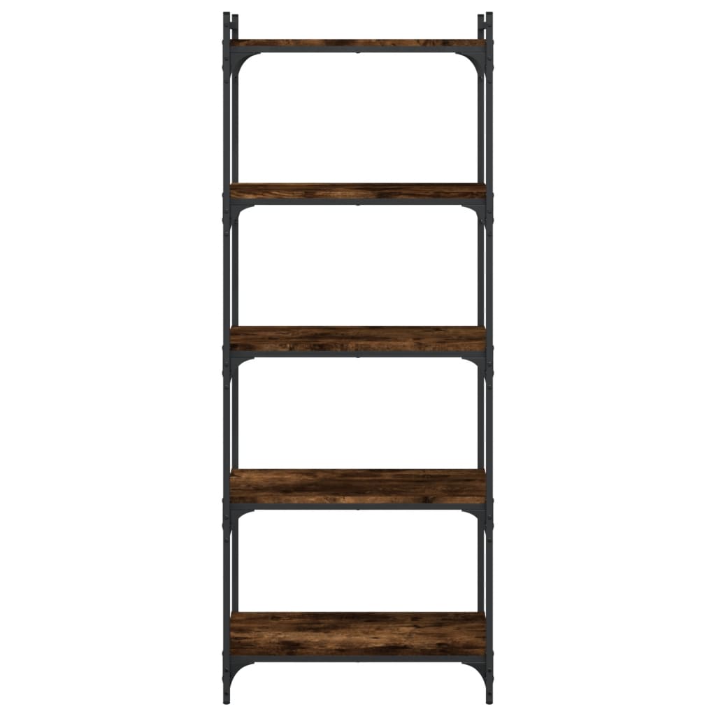 vidaXL Bookcase 5-Tier Smoked Oak 60x30x154 cm Engineered Wood