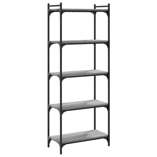 vidaXL Bookcase 5-Tier Grey Sonoma 60x30x154 cm Engineered Wood