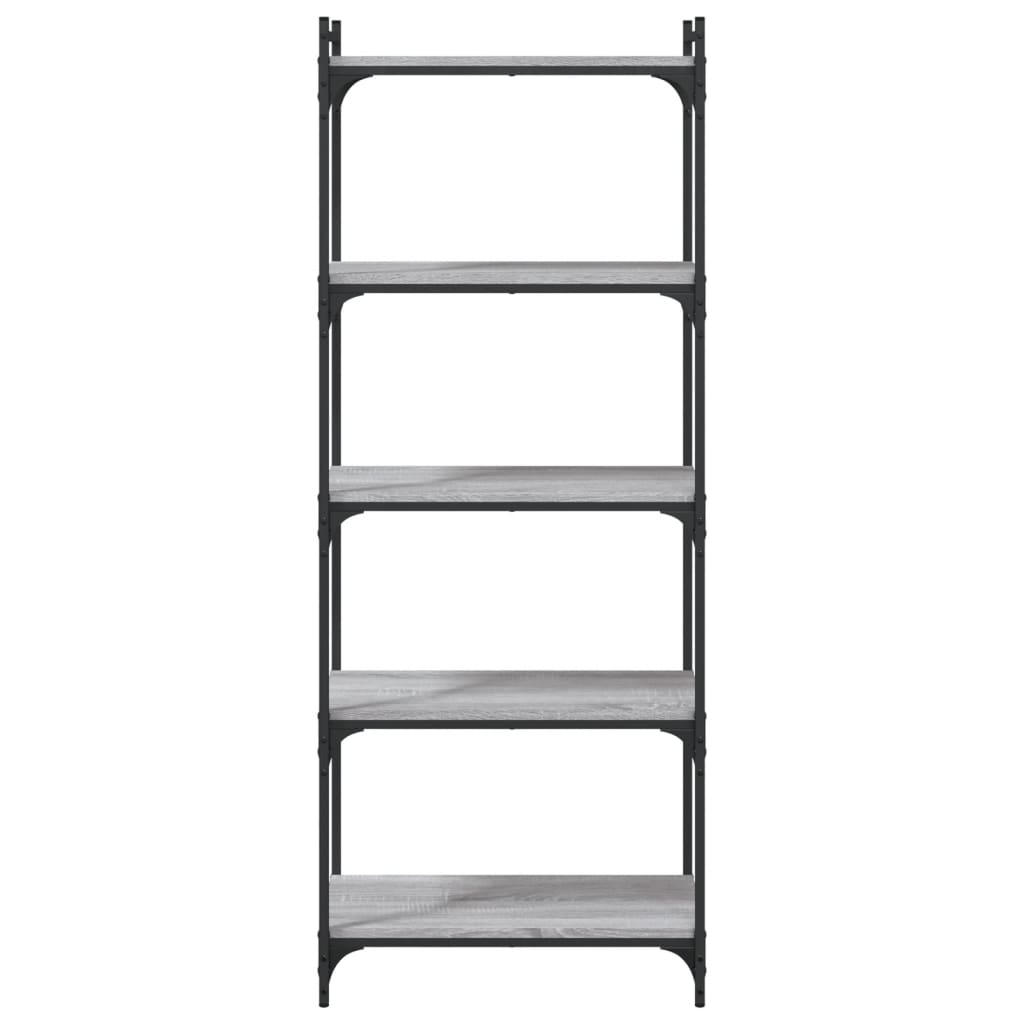 vidaXL Bookcase 5-Tier Grey Sonoma 60x30x154 cm Engineered Wood