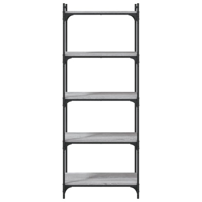 vidaXL Bookcase 5-Tier Grey Sonoma 60x30x154 cm Engineered Wood