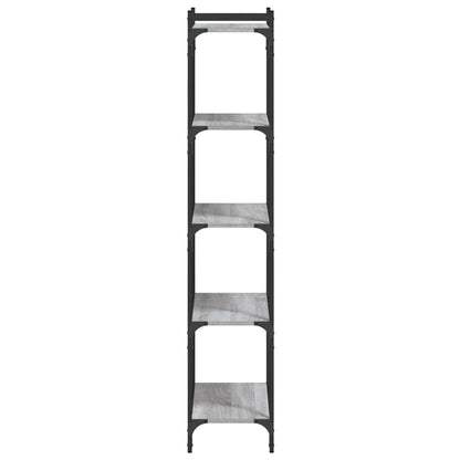 vidaXL Bookcase 5-Tier Grey Sonoma 60x30x154 cm Engineered Wood