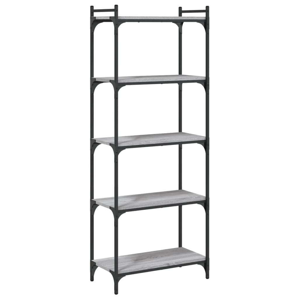 vidaXL Bookcase 5-Tier Grey Sonoma 60x30x154 cm Engineered Wood
