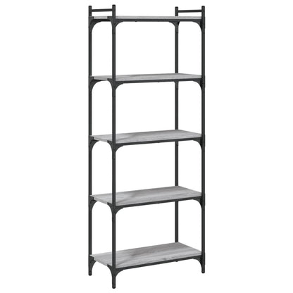 vidaXL Bookcase 5-Tier Grey Sonoma 60x30x154 cm Engineered Wood