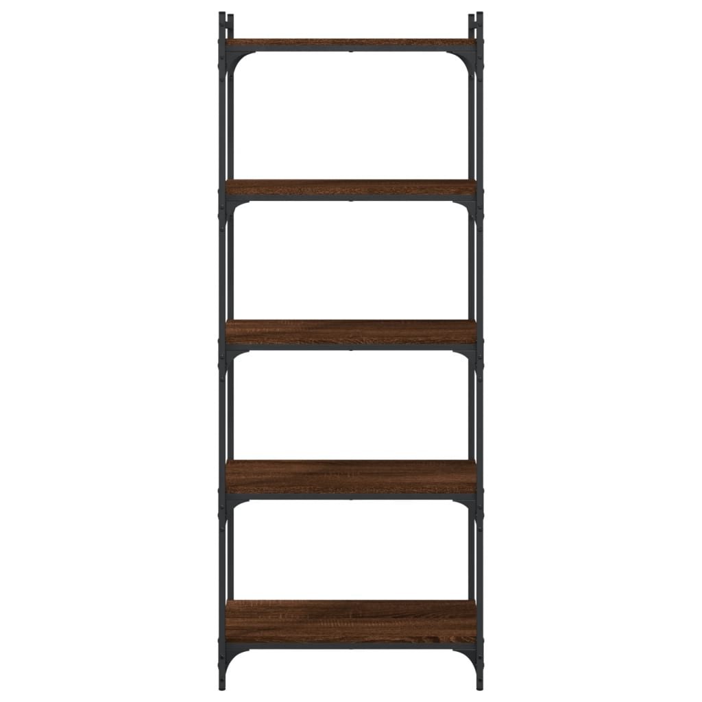 vidaXL Bookcase 5-Tier Brown Oak 60x30x154 cm Engineered Wood