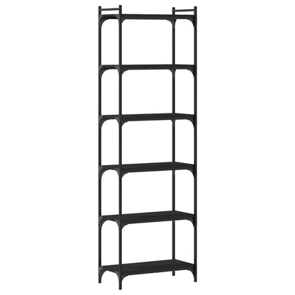 vidaXL Bookcase 6-Tier Black 60x30x188 cm Engineered Wood