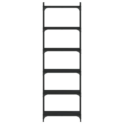 vidaXL Bookcase 6-Tier Black 60x30x188 cm Engineered Wood