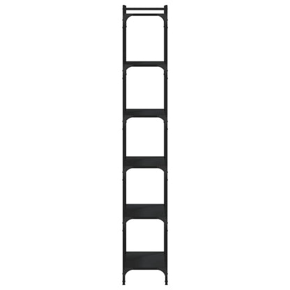 vidaXL Bookcase 6-Tier Black 60x30x188 cm Engineered Wood