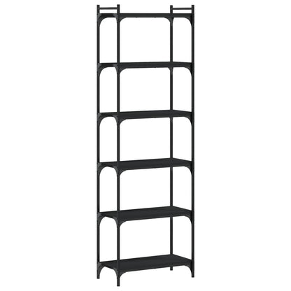 vidaXL Bookcase 6-Tier Black 60x30x188 cm Engineered Wood