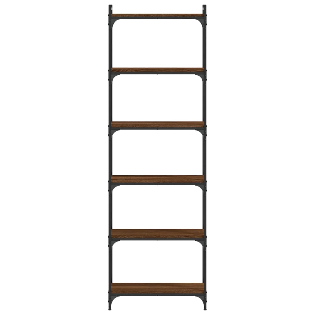 vidaXL Bookcase 6-Tier Brown Oak 60x30x188 cm Engineered Wood