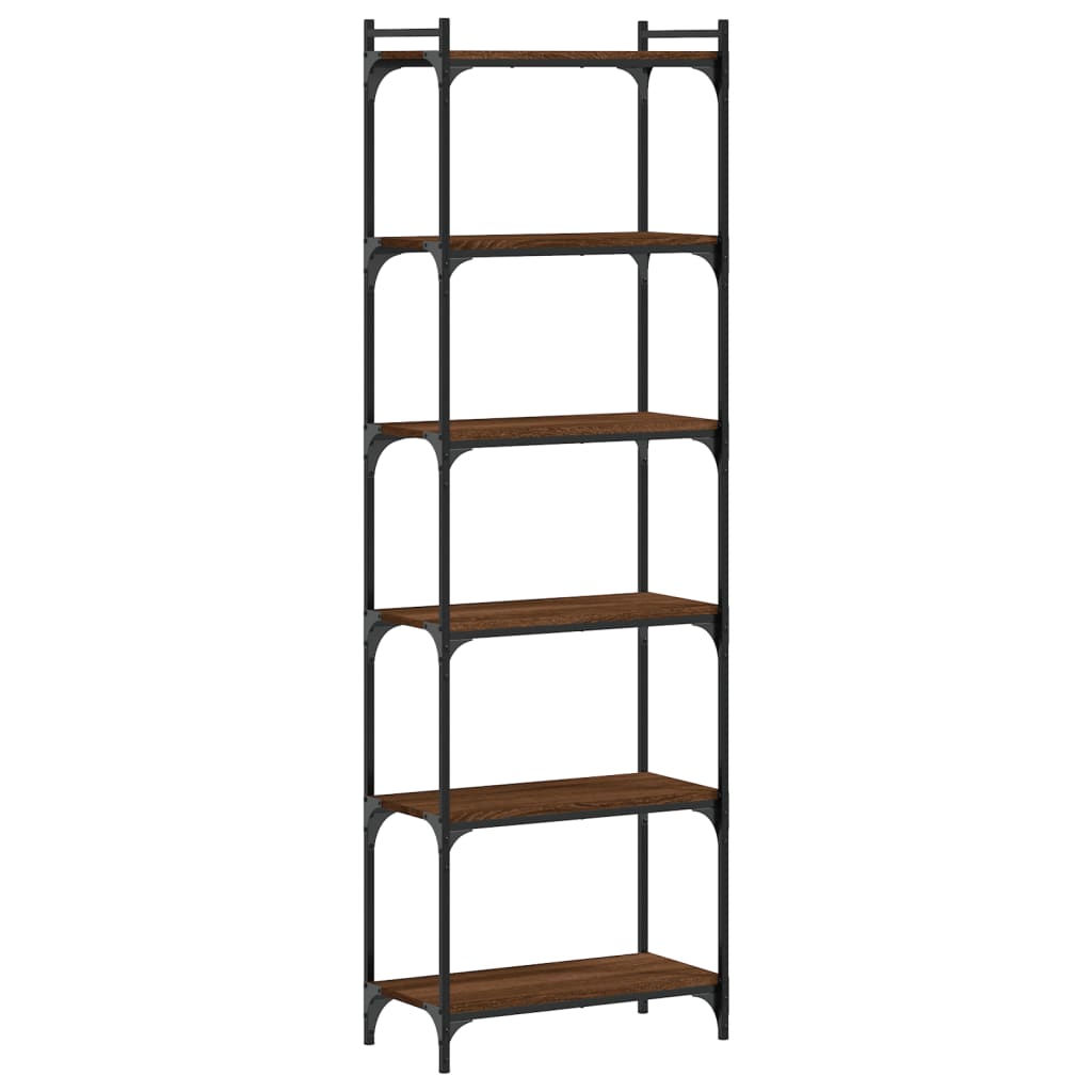 vidaXL Bookcase 6-Tier Brown Oak 60x30x188 cm Engineered Wood