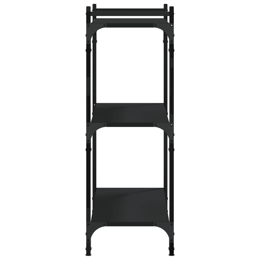 vidaXL Bookcase 3-Tier Black 80x30x86 cm Engineered Wood