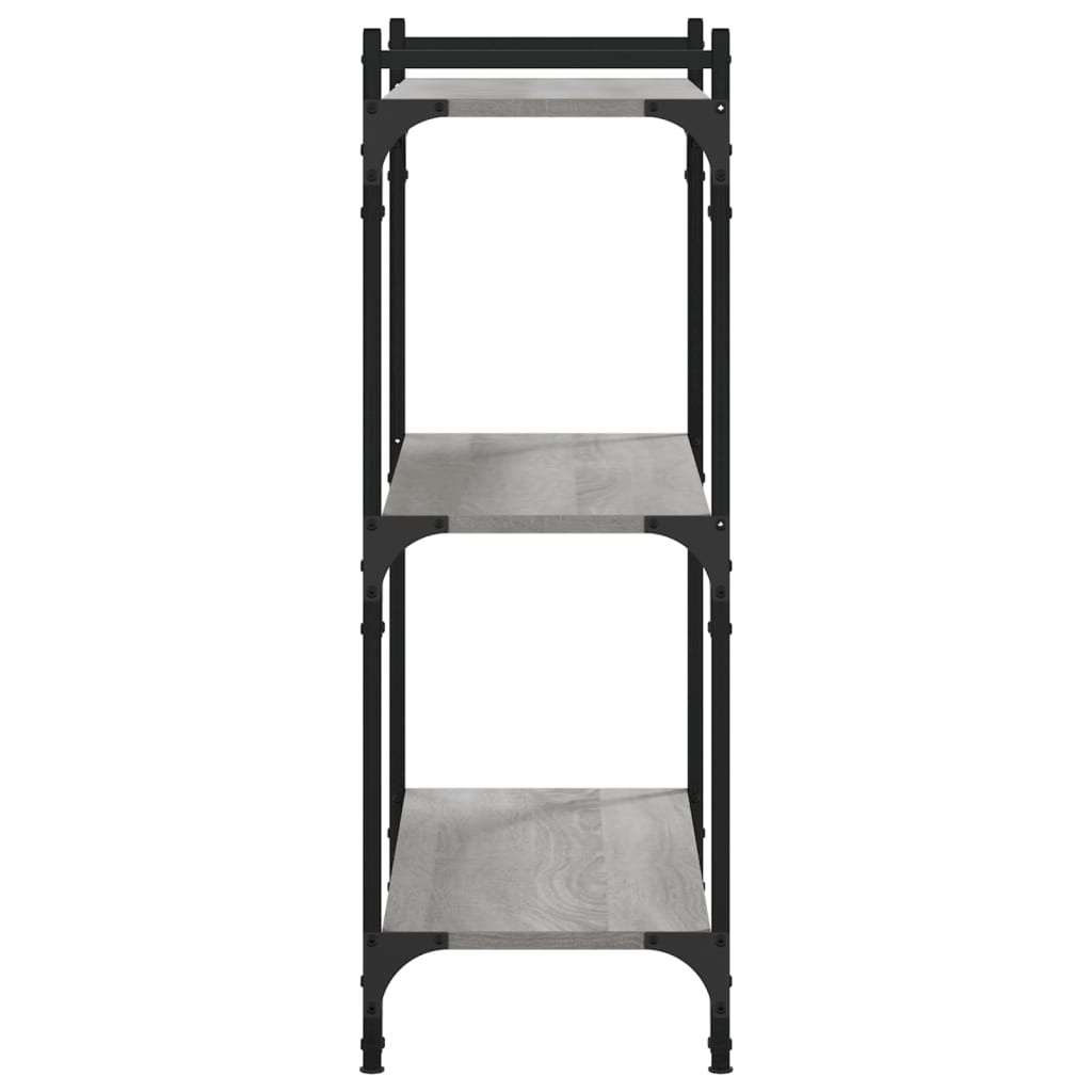 vidaXL Bookcase 3-Tier Grey Sonoma 80x30x86 cm Engineered Wood