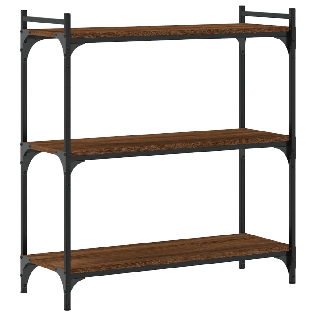 vidaXL Bookcase 3-Tier Brown Oak 80x30x86 cm Engineered Wood