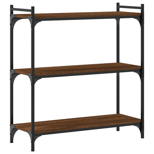 vidaXL Bookcase 3-Tier Brown Oak 80x30x86 cm Engineered Wood