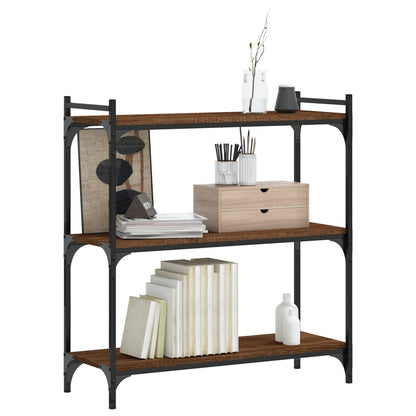 vidaXL Bookcase 3-Tier Brown Oak 80x30x86 cm Engineered Wood