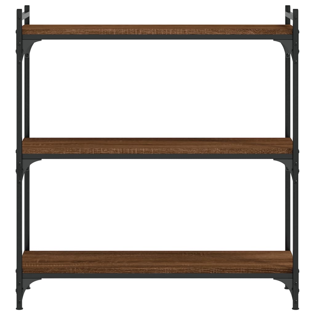 vidaXL Bookcase 3-Tier Brown Oak 80x30x86 cm Engineered Wood