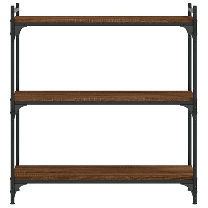vidaXL Bookcase 3-Tier Brown Oak 80x30x86 cm Engineered Wood