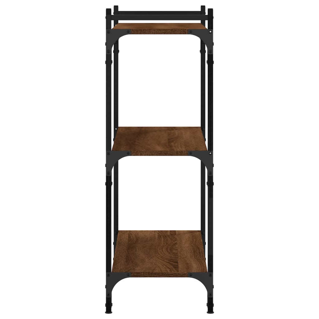 vidaXL Bookcase 3-Tier Brown Oak 80x30x86 cm Engineered Wood