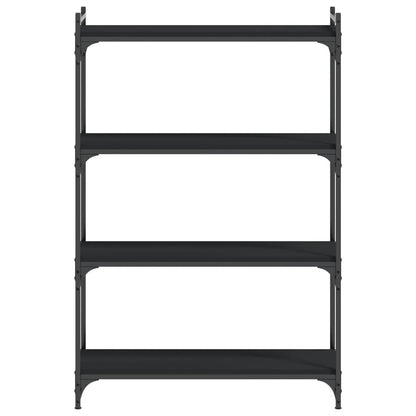 vidaXL Bookcase 4-Tier Black 80x30x120 cm Engineered Wood