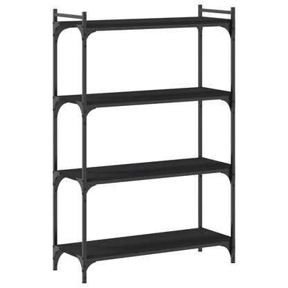 vidaXL Bookcase 4-Tier Black 80x30x120 cm Engineered Wood