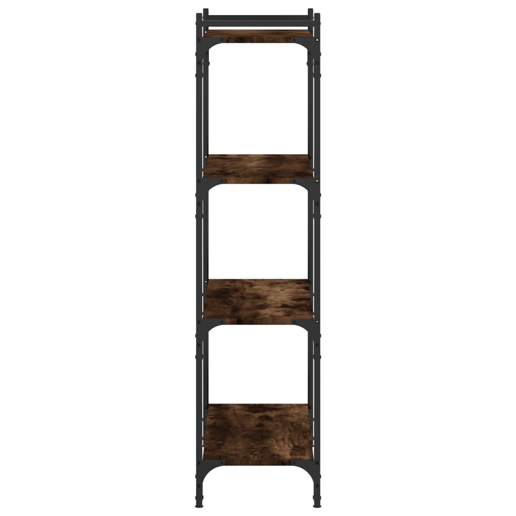 vidaXL Bookcase 4-Tier Smoked Oak 80x30x120 cm Engineered Wood