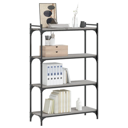 vidaXL Bookcase 4-Tier Grey Sonoma 80x30x120 cm Engineered Wood