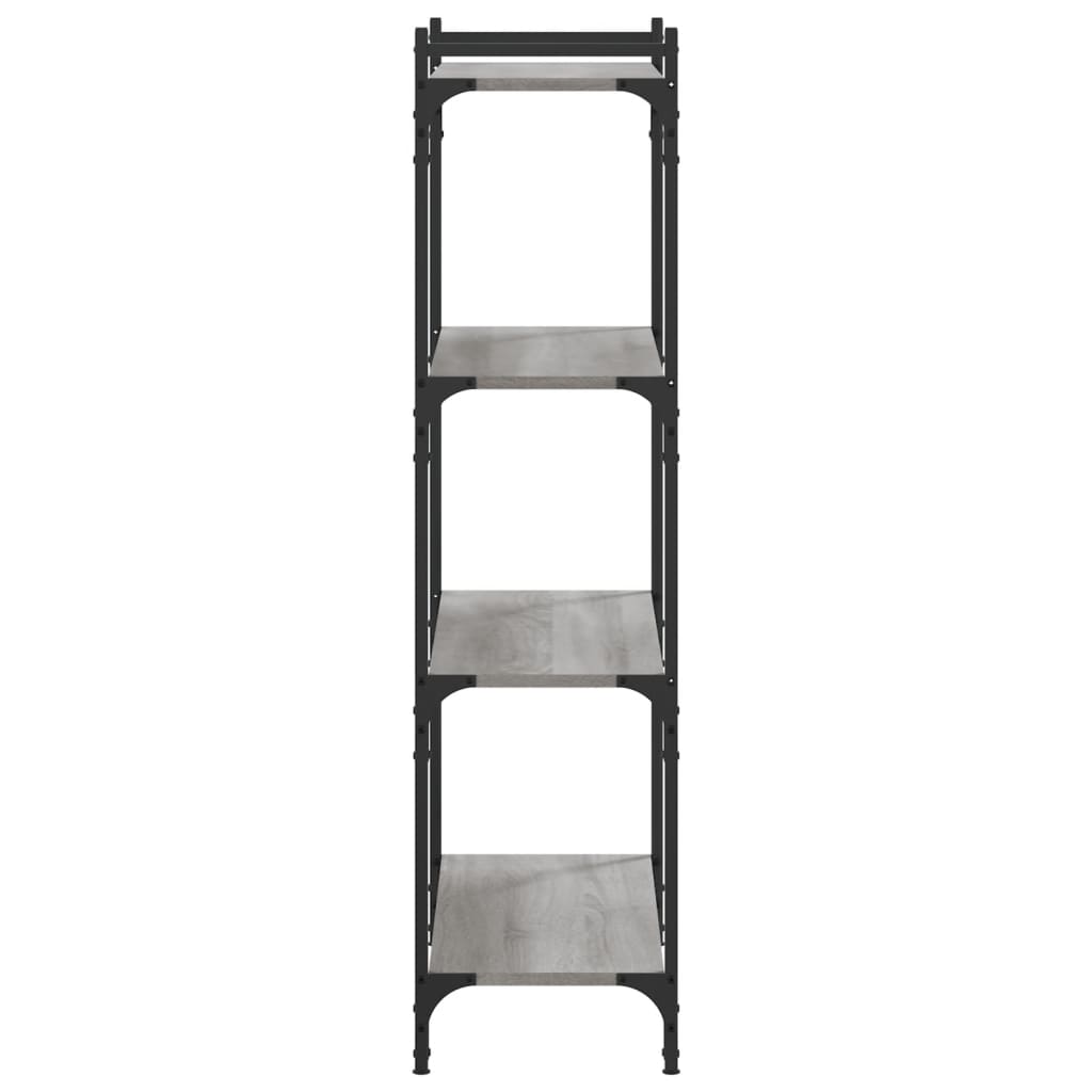vidaXL Bookcase 4-Tier Grey Sonoma 80x30x120 cm Engineered Wood