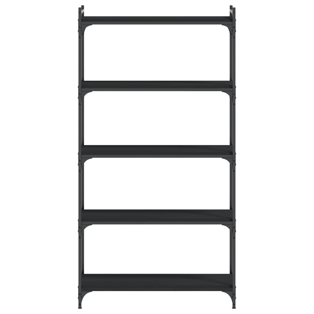vidaXL Bookcase 5-Tier Black 80x30x154 cm Engineered Wood