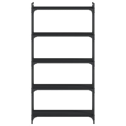 vidaXL Bookcase 5-Tier Black 80x30x154 cm Engineered Wood