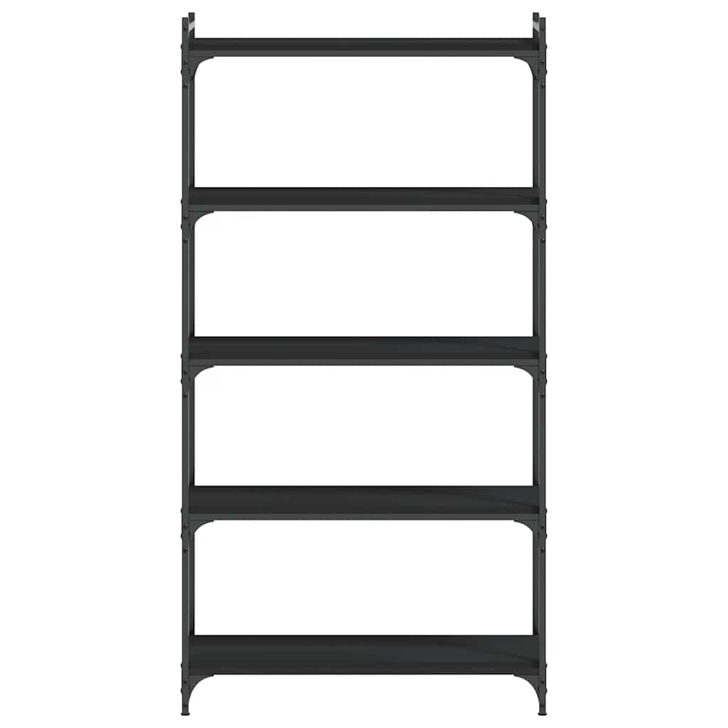vidaXL Bookcase 5-Tier Black 80x30x154 cm Engineered Wood