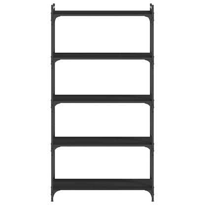 vidaXL Bookcase 5-Tier Black 80x30x154 cm Engineered Wood