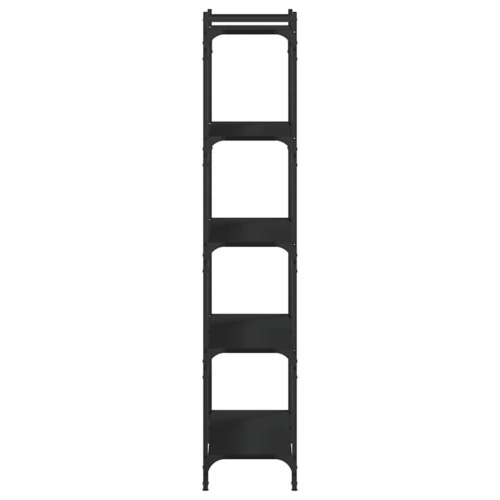 vidaXL Bookcase 5-Tier Black 80x30x154 cm Engineered Wood