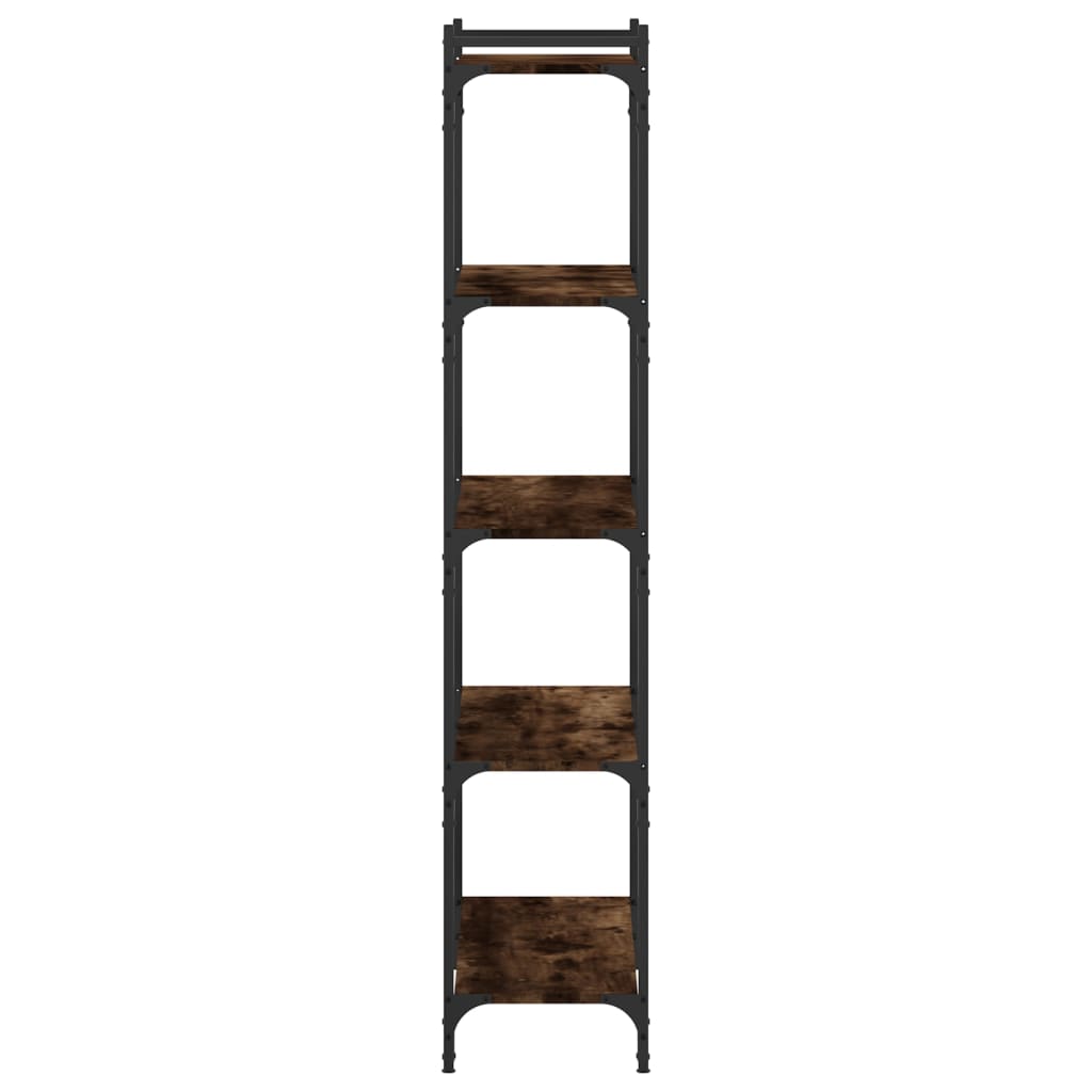 vidaXL Bookcase 5-Tier Smoked Oak 80x30x154 cm Engineered Wood
