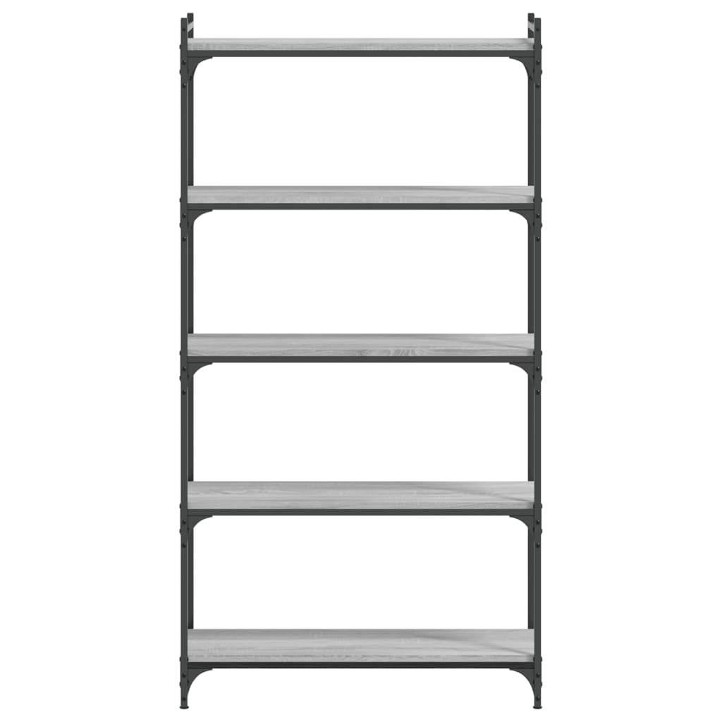 vidaXL Bookcase 5-Tier Grey Sonoma 80x30x154 cm Engineered Wood