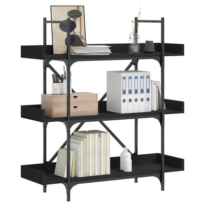 vidaXL Bookcase 3-Tier Black 100x33x108.5 cm Engineered Wood