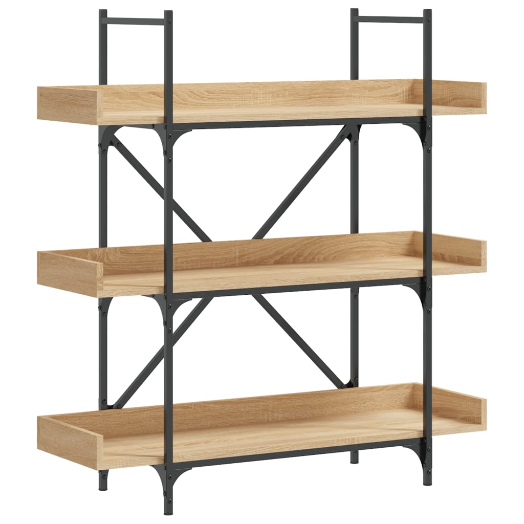 vidaXL Bookcase 3-Tier Sonoma Oak 100x33x108.5 cm Engineered Wood