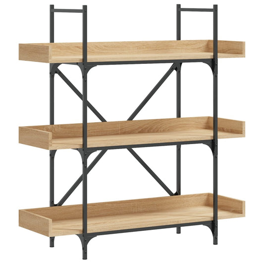 vidaXL Bookcase 3-Tier Sonoma Oak 100x33x108.5 cm Engineered Wood